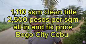 1,110 sqm clean title at Bogo City Cebu  Philippines