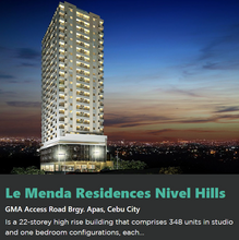 Load image into Gallery viewer, Le Menda Residences near City Lights and GMA 7, Cebu City as low as 13,342.67/month